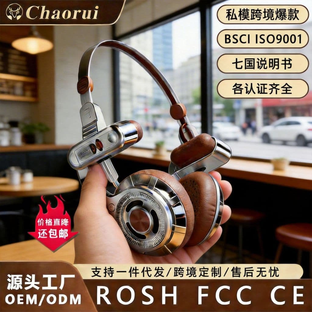 2026 novo estilo na moda Ruimeirad estilo Retro fone de ouvido modelo privado Metal plástico longa vida útil da bateria2