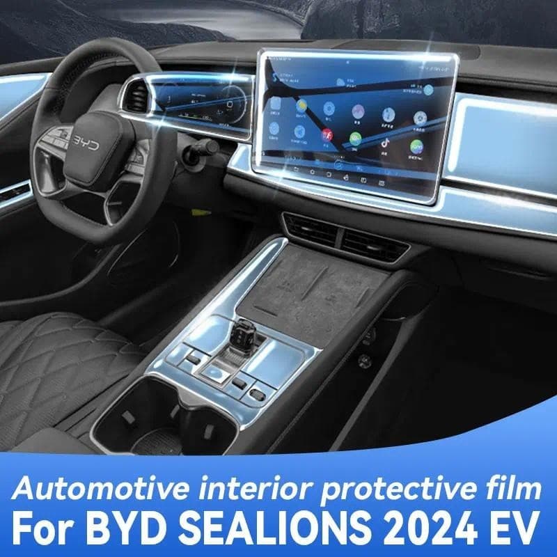 Para BYD SEALIONS EV 2024 Tela De Navegação Do Painel Da Caixa De Velocidades Película Protetora Interna Automotiva Aces