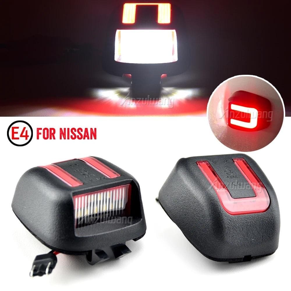 Para Nissan Titan Xterra Armada Frontier Suzuki Equator LED Lâmpadas De Luz Da Placa De Identificação Branco + Vermelha