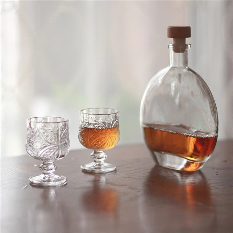 Copo de saquê gravado retrô, garrafa de vinho pequena, copo de vinho Medieval, copo solitário, copo de vinho pequeno