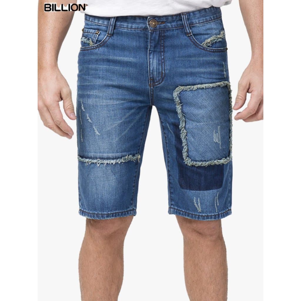 Bilhões de algodão puro Slim-fit Denim Shorts masculino juventude moda Casual calças cortadas na moda estilo remendo exc
