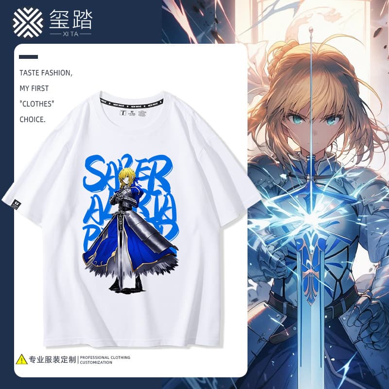 FGO Daimao destino My King Sabre Mercadoria Homens Mulheres Manga Curta 2026 Novo Estilo Verão Ventilador Bidimensional