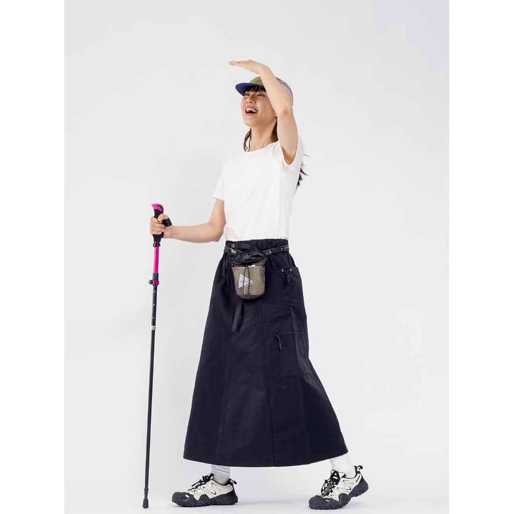 NaturalFlow Japonês Casual Caminhadas Ao Ar Livre Saia de Perfil Elástico Cintura Elástica Saia Linha A
