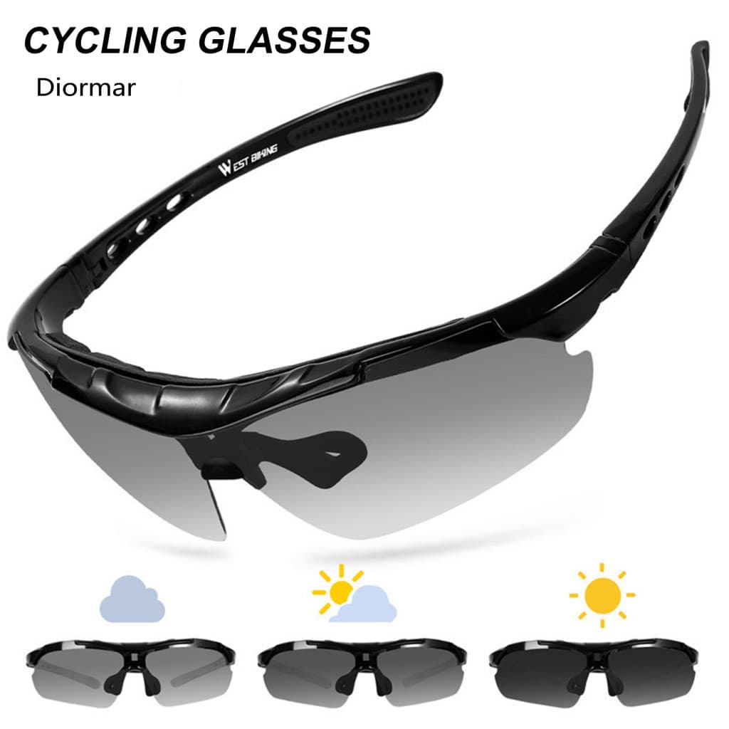 < showpoweram > Óculos De Ciclismo À Prova De Vento Anti-Ultravioleta Confortável Fotocromático Polarizado MTB Bicicleta