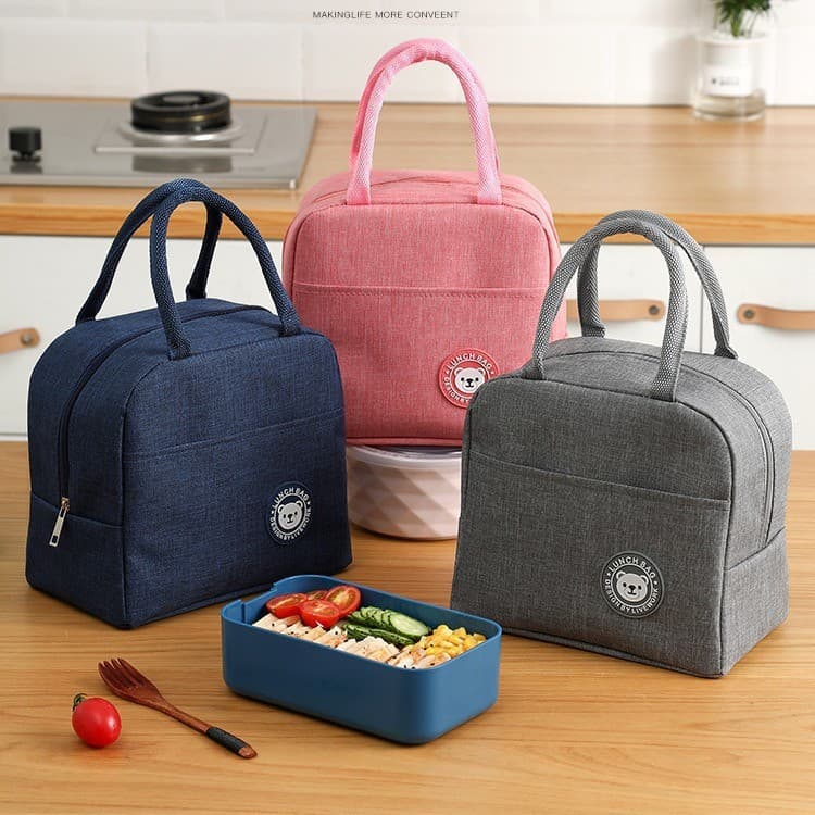 Bolsa térmica para almoço, bolsa portátil para estudantes, à prova d'água e à prova de óleo, bolsa para almoço para trab