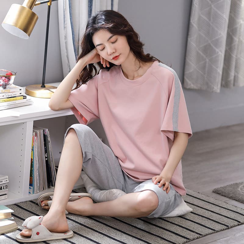 2021 novo estilo verão puro algodão pijamas feminino de manga curta primavera verão influenciador venda quente estilo fi
