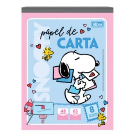 Papel Carta Snoopy 48 Folhas 177x240mm Tilibra