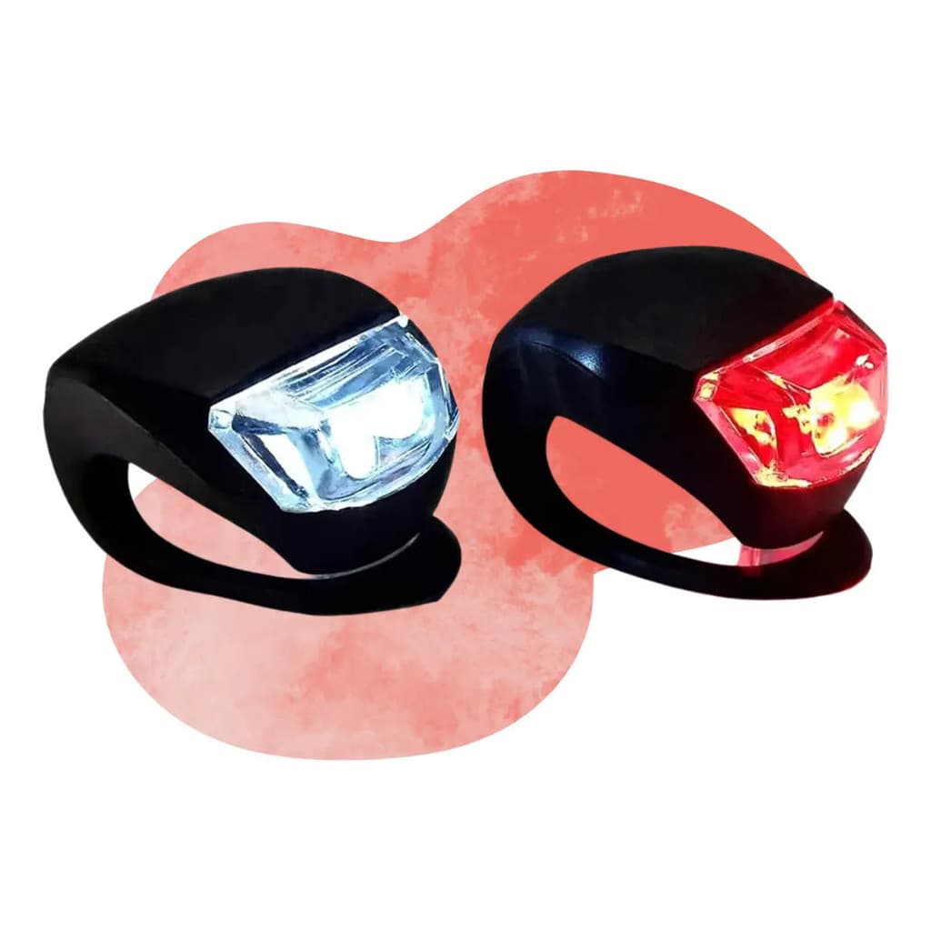 Kit de luzes de sinalização LED dianteiras e traseiras para bicicleta, com 3 modos de iluminação.