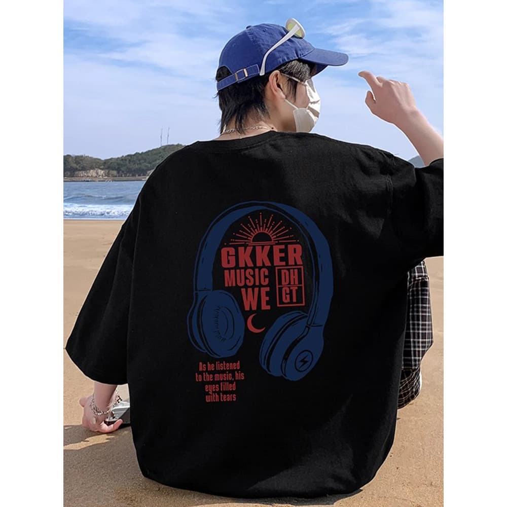 Camiseta de manga curta masculina 2026 verão novo estilo juventude na moda solta bonito All-Match em torno do pescoço ca