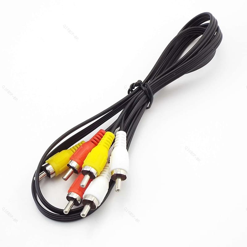 3Way RCA Macho Para Cabo De Áudio E Vídeo 1M 1.5M 3M Composto AV Plug Conector Adaptador Fio BR16B