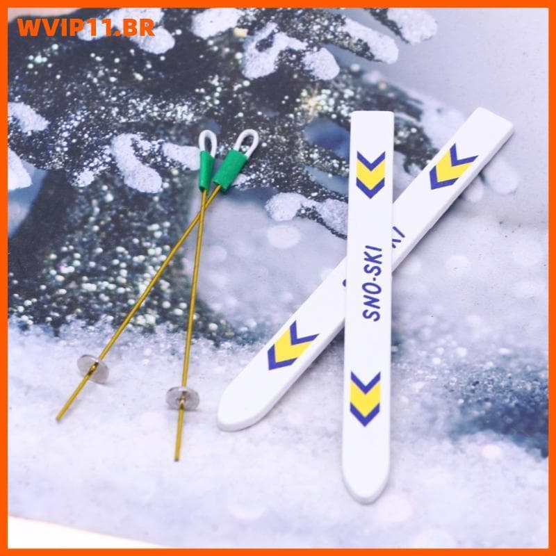 WVIP 1 Conjunto De Casa De Bonecas Em Miniatura Placa De Esqui De Madeira Cena De Natal Decoração Acessórios Crianças Br