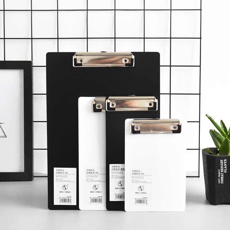 Ins estilo a4 placa clipe simples preto branco estudante placa de escrita duro escritório reunião registro arquivo pasta