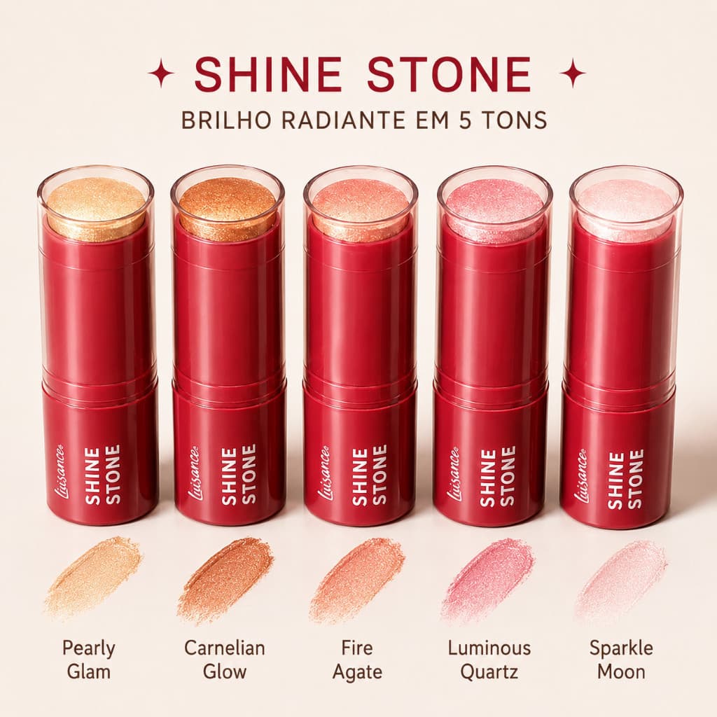 Iluminador em Bastão Shine Stone Cremoso Brilho Radiante 1 Unidade