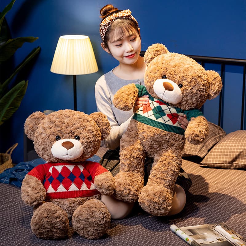 Bonito brinquedo de pelúcia gorro urso tamanho grande urso de pelúcia boneca abraço urso boneca crianças presente aniver