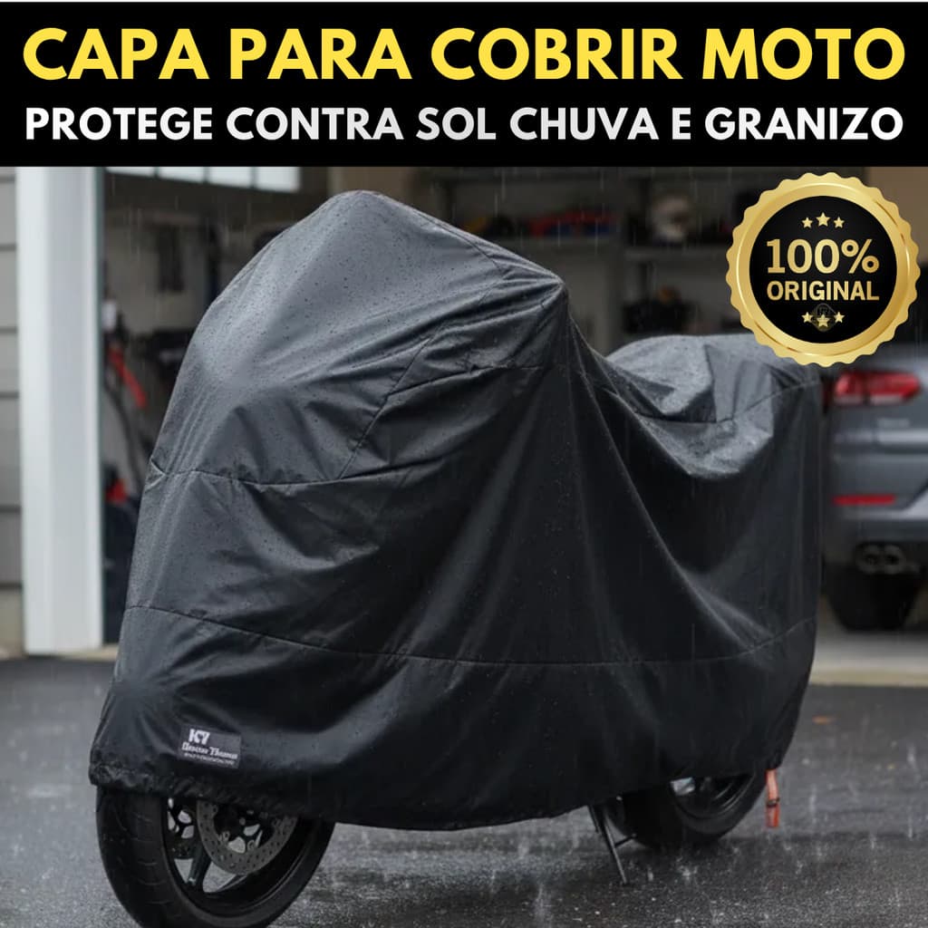 Capa Impermeável Para Cobrir Moto Corvin Forrado Protege Conta Chuva Granizo Sol Riscos Tamanho Com Baú