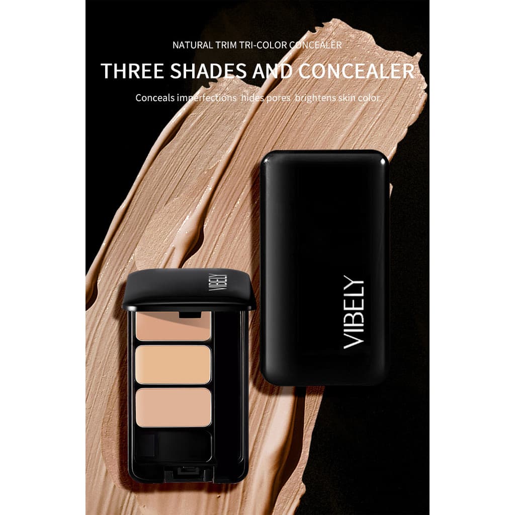 Trio De Corretivo De Longa Duração À Prova D'água VIBELY Para Cobrir Marcas De Acne , Manchas , Olheiras E Tatuagens , B