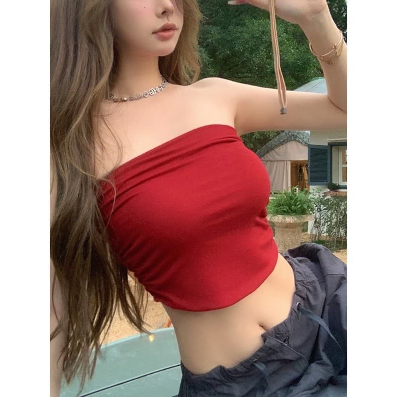 Envoltório peito superior feminino verão exterior usar Base Anti-reflexo colete de um ombro quente menina All-match Desi