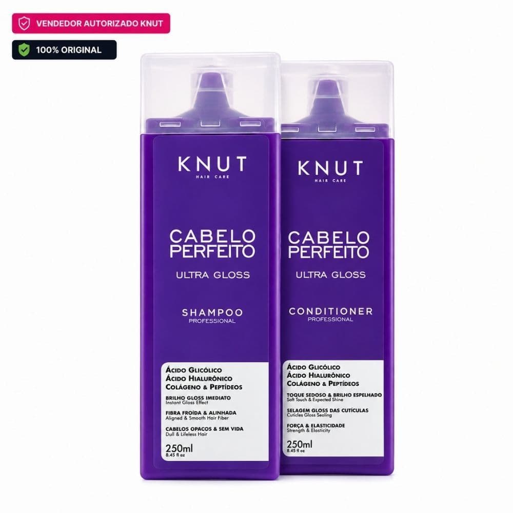 Kit Cabelo Perfeito ULTRA GLOSS / Shampoo + Condicionador 250ml KNUT