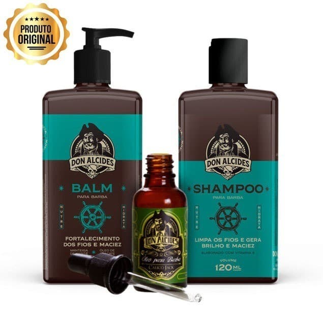 Kit Barba Completo Don Alcides Calico Jack Shampoo Balm Óleo Original