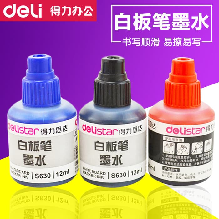 Caneta para quadro branco Deli S630 pode adicionar tinta de tinta Caneta para quadro branco Recarga líquida Tinta apagáv