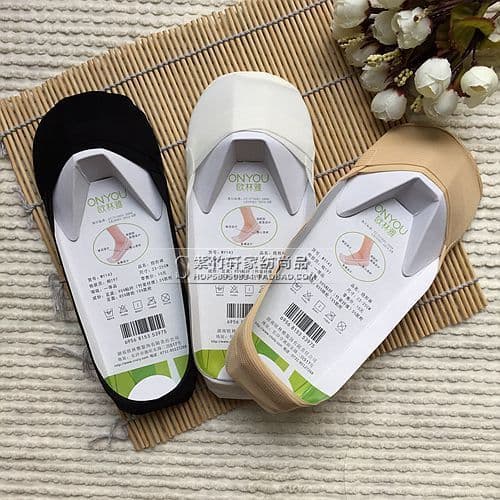 Novo estilo contador genuíno Oria meias de fibra de bambu antiderrapante meias femininas meias invisíveis meias de barco