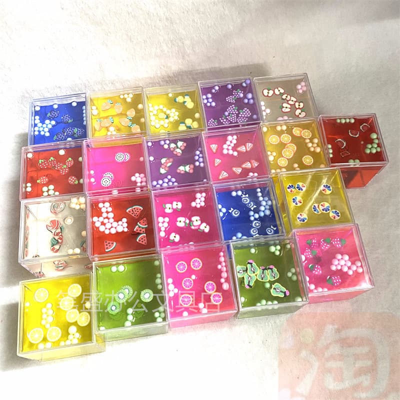 Cor de cristal lama fatias de frutas 8 cores seguro não-tóxico antiaderente artesanal lodo diy argila areia conjunto de