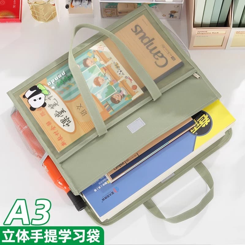 Bolsa de arte A3 grande 8k 8k Bolsa de arquivo de grade transparente tipo zíper portátil Bolsa de Tutorial espessada Bol