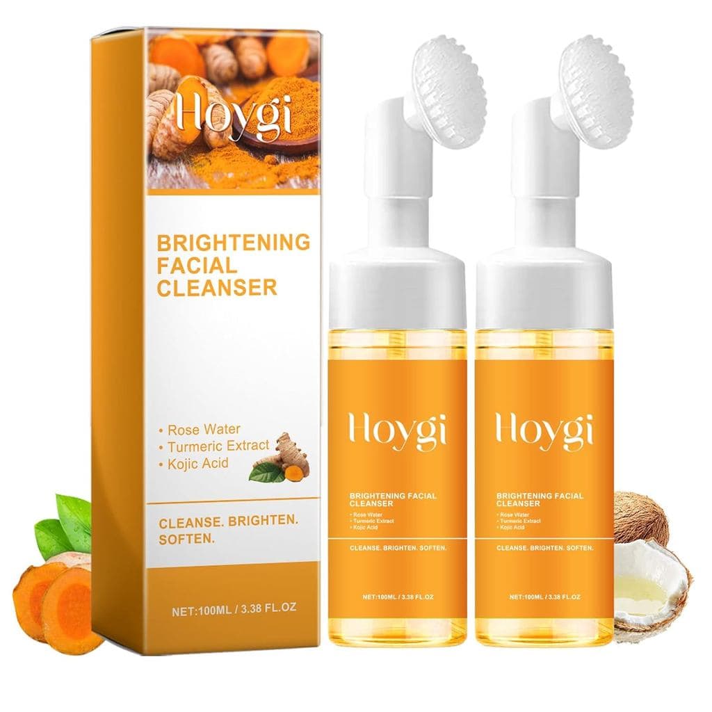 HOYGI Sabonete Facial de Cúrcuma com Escova, Espuma de Limpeza Facial de Cúrcuma para Todos os Tipos de Pele, 100 ml/uni