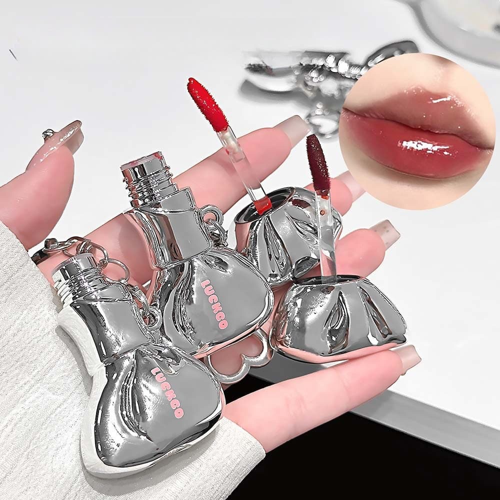 Bowknot brilho labial brilho labial espelho hidratante sedoso leve renderização de cores vitalidade diário Commuter maqu