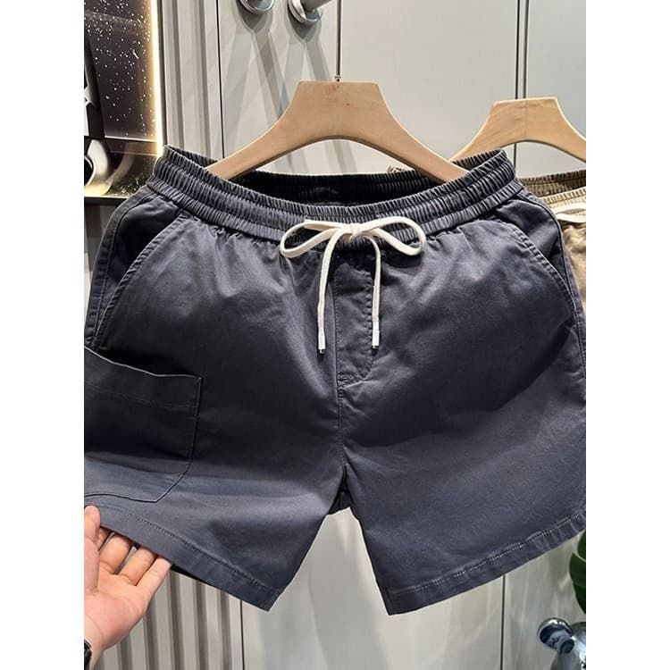 Super shorts masculinos de algodão puro com bolso grande, mas joelho, shorts japoneses, calças masculinas de 3 pontos, c
