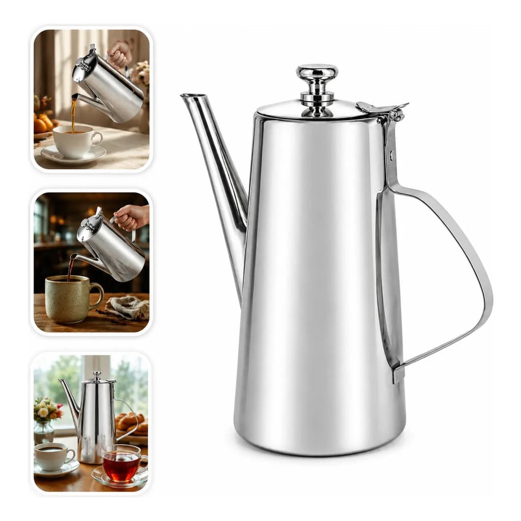 Chaleira Bule Inox Premium 2l Bico Longo Café E Chá Gourmet
