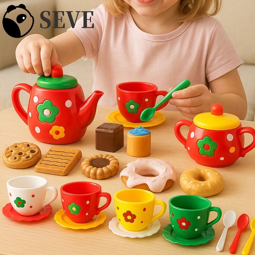 SEVE Playhouse Cozinha Brinquedos , Bolo Sobremesa Simulação Comida Conjunto De Chá Da Tarde , Chaleira Biscoitos Para M