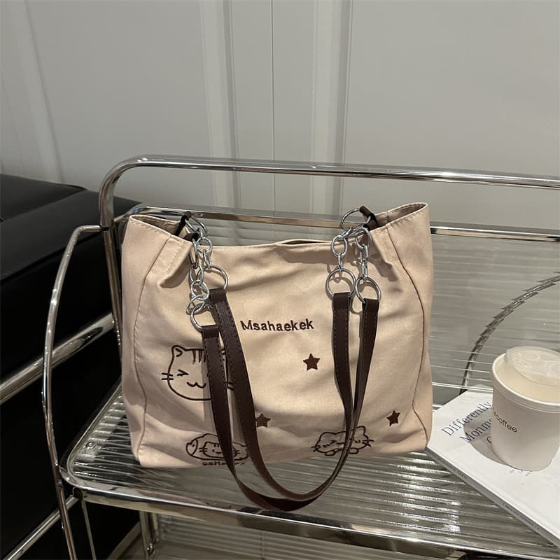 Versão coreana sacola feminina náilon bolsa de ombro grande 2026 novo estilo Oxford pano mamãe bolsa simples Commuter sa