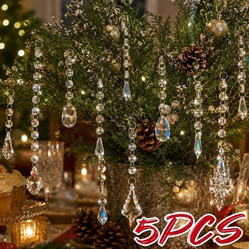 Ornamento De Festa De Floco De Neve Transparente Requintado-Decoração De Pingente De Árvore De Natal DIY De Sincelo Arti