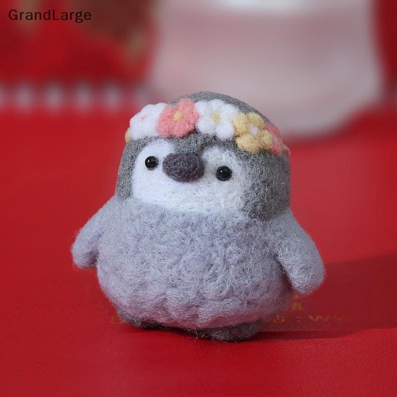 [GrandLarge] Kit De Feltro Inacabado Pinguim Fofo De Lã DIY Artesanato Pingente Presente Decoração De Boneca Artesanal P