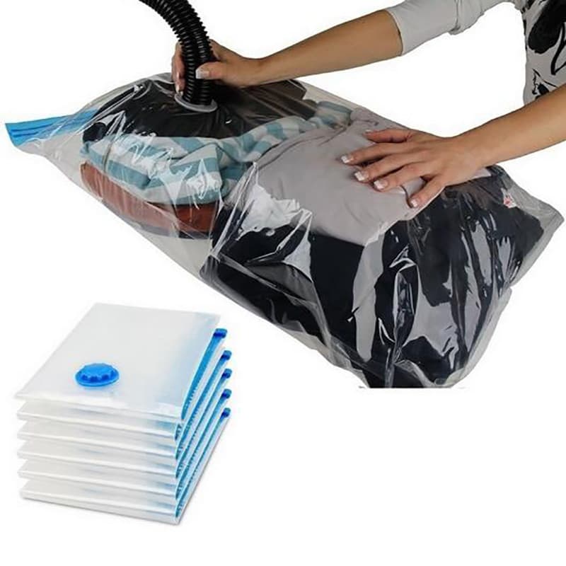 2026 Novo 1 Pçs/5 Sacos De Armazenamento De Compressão A Vácuo Transparente Para Roupas , Colchas E Cama Organização Do