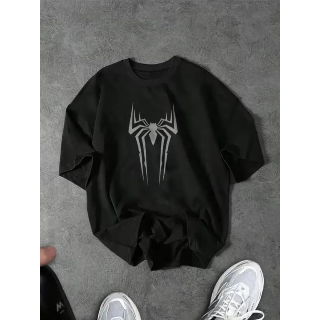 Novo Top Masculino De Manga Curta Com Estampa De Aranha , Adequado Para Uso Diário De Casais . Se Passeios Ou Reuniões D