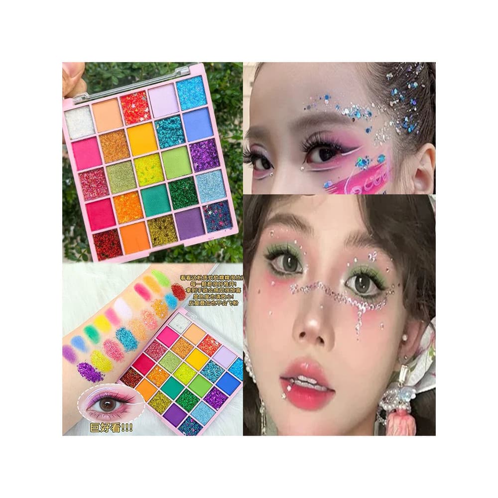 Paleta de sombra de olho palco maquiagem Gel lantejoulas sombra Glitter adesivos Super brilhante maquiagem dos olhos dia