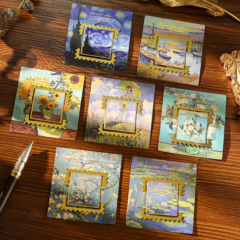 Retro pintura a óleo oco marcador high-End requintado Metal livro clipe Van Gogh girassol estudantes da escola primária