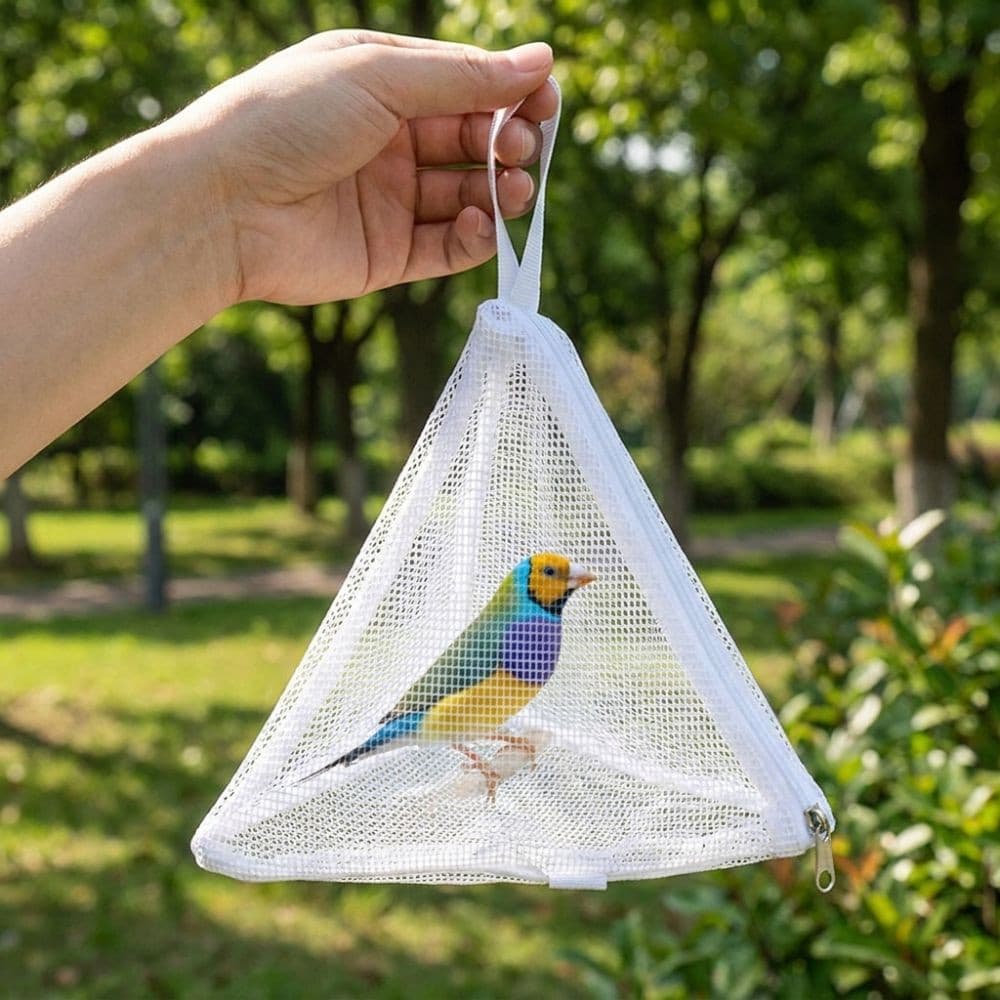 Bolsa Transportadora Para Pássaros , Gaiola Triangular De Malha Respirável Viagem De Papagaio De Transporte Animais De E