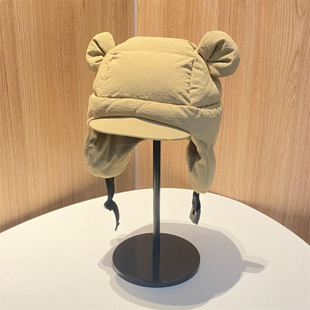 Chapéu Bomber De Algodão Para Baixo , Com Proteção De Ouvido Pais E Filhos , Boné Balaclava Contra Frio