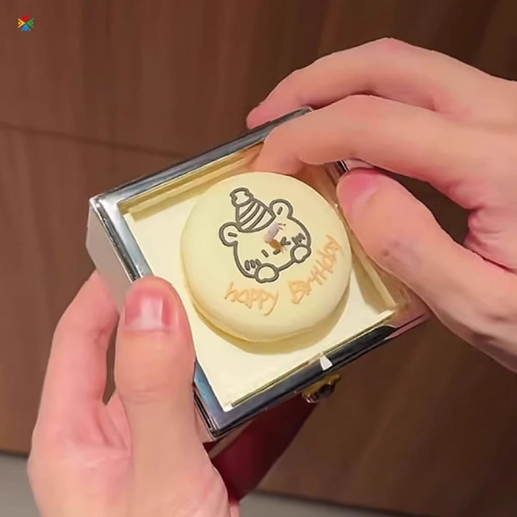 Mini Caixa De Armazenamento De Bolo-Exibição De Anel Flip De Urso Do Dia Dos Namorados