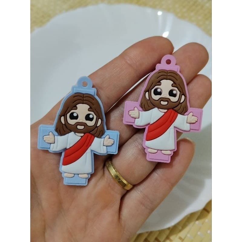 Aplique Emborrachado  Jesus Crucifixo 10 unidades sortido / 2 cores