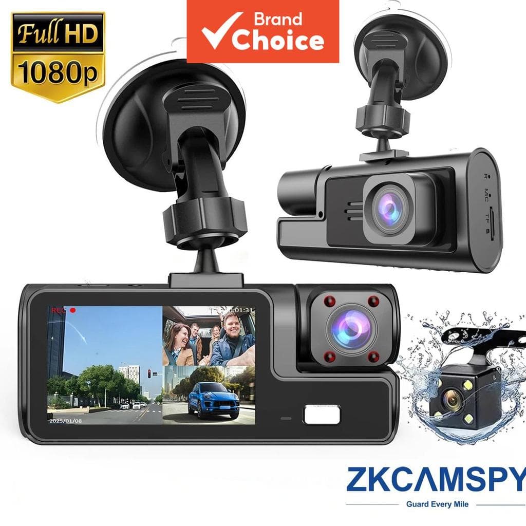 Gravador De Estacionamento Traseiro Da Cabine Dianteira Dash Cam Dvr 1080p 2/3 Lentes