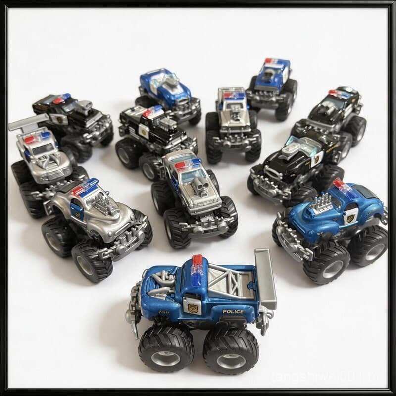 Kit Carrinho De Polícia Infantil Monster Truck Fricção 4 Ou 12 Unidades