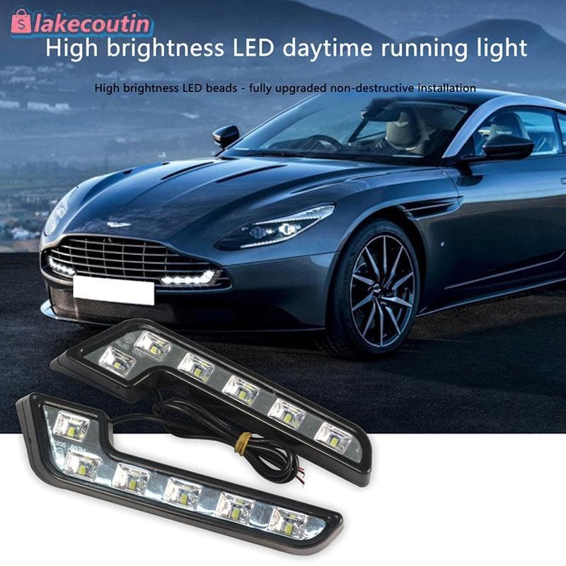 la 1 Pçs Circulação Diurna 12V 6 Luzes LED Em Forma De L Lâmpada De Condução Luz De Nevoeiro À Prova Dwaterproof Água Ca