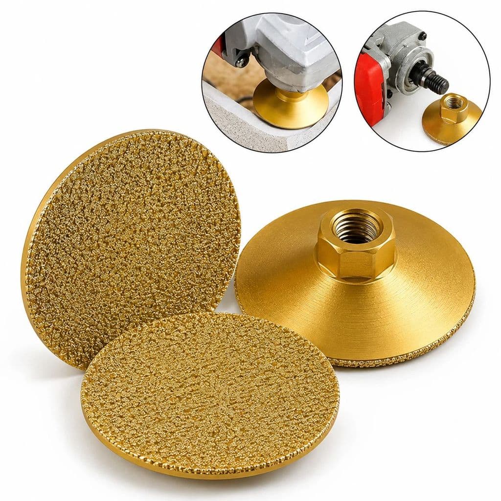 Kit Discos Diamantados 45/60/100# p/ Polimento Mármore/Granito/Porcelanato - 50mm M14