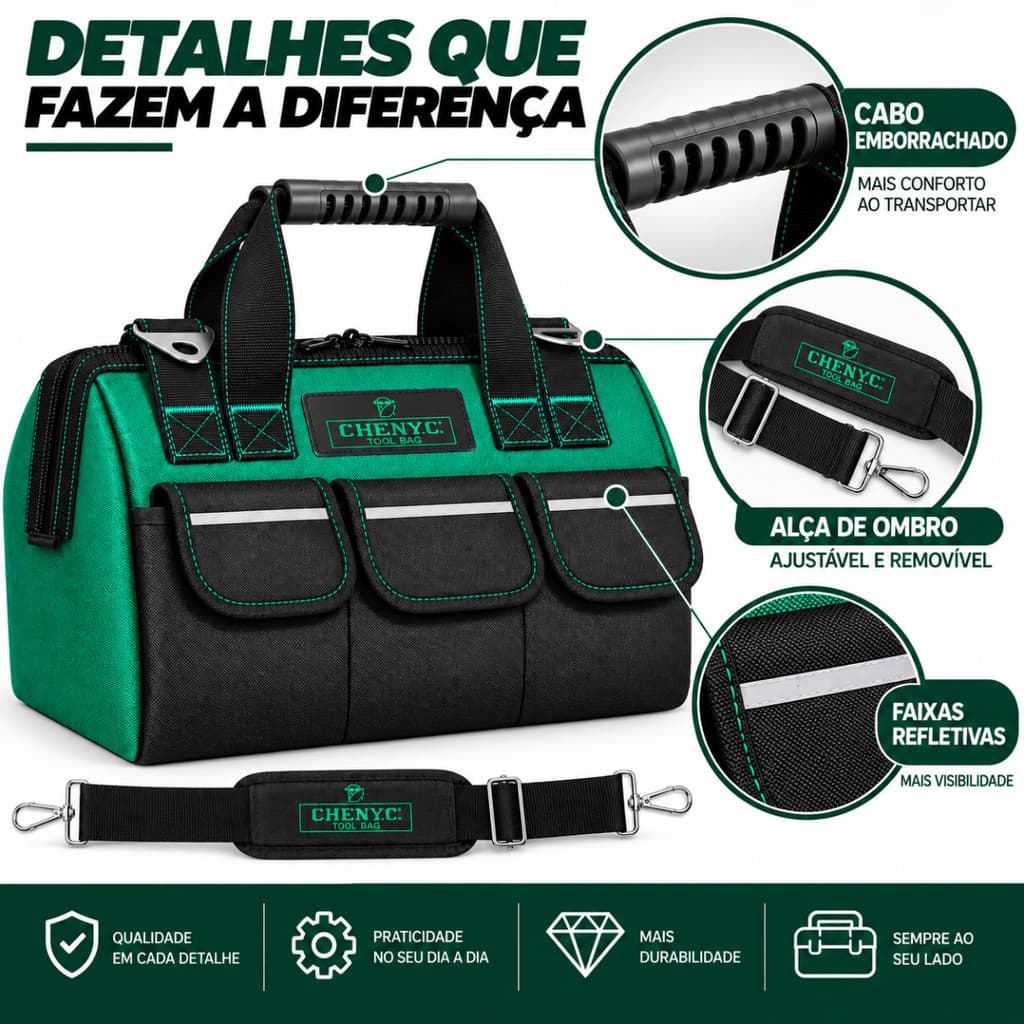 Rubrox Bolsa De Ferramentas Forte Durável Lona Engrossa Portátil Multi-funcional Manutenção