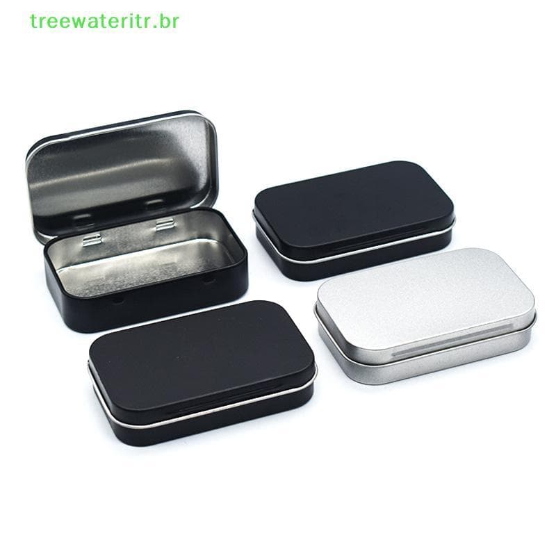 treewateritr Caixa De Lata Com Dobradiça Retangular De Metal-Mini Recipiente De Armazenamento Para Organizador De Compri