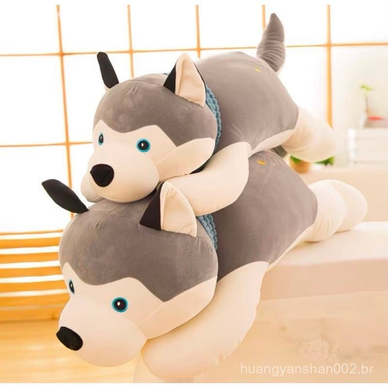Pelúcia Cachorro Husky Siberiano Brinquedo Infantil Antialérgico 60 Cm - Envio Imediato